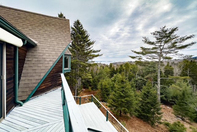 balcony with a view of trees