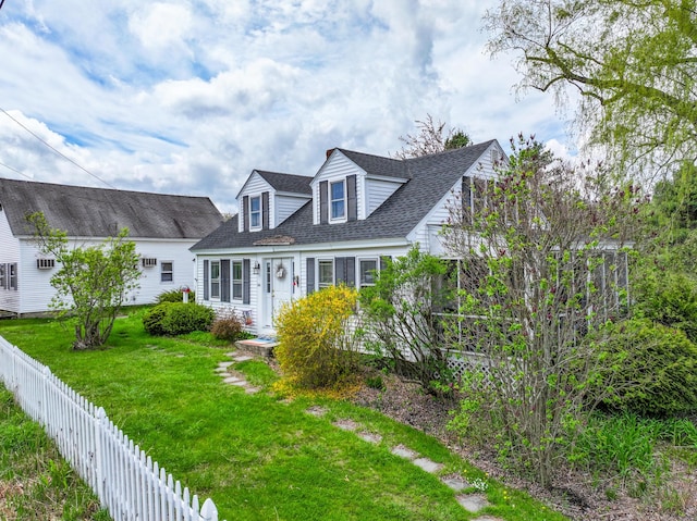 cape cod home with roof with shingles
