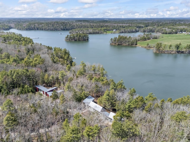 27 Carter Dr, West Bath, ME 04530 - aerial view featuring a water view and a view of trees