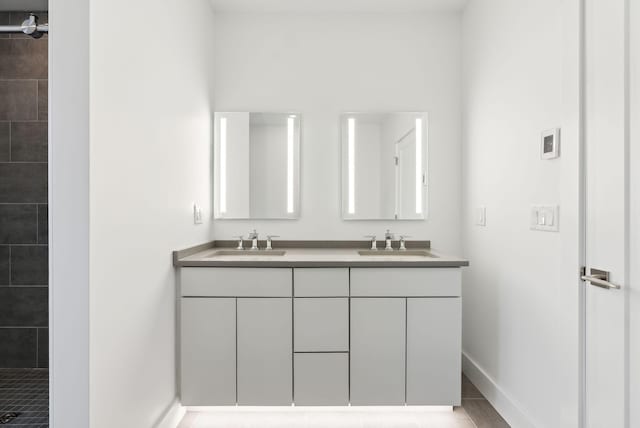 130 Morning St Unit 3A, Portland, ME 04101 - full bath with double vanity and tiled shower
