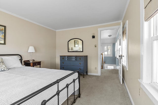 37 Harpswell Islands Rd, Harpswell, ME 04079 - bedroom featuring baseboards, ornamental molding, and light carpet