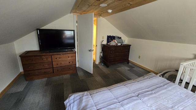 341 E Andover Rd, Andover, ME 04226 - bedroom with carpet floors, baseboards, and lofted ceiling