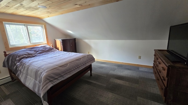 341 E Andover Rd, Andover, ME 04226 - carpeted bedroom featuring baseboards and vaulted ceiling