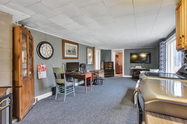 405 Pond Rd, Sidney, ME 04330 - home office with baseboards and carpet flooring