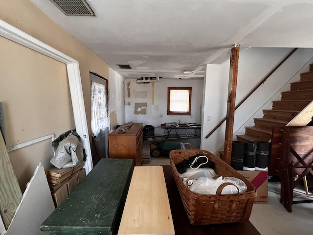 448 Main Rd, Isle Au Haut, ME 04645 - interior space featuring stairway and visible vents