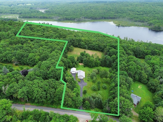 222 Ward Rd, Augusta, ME 04330 - view of property location with a large body of water and property boundaries highlighted