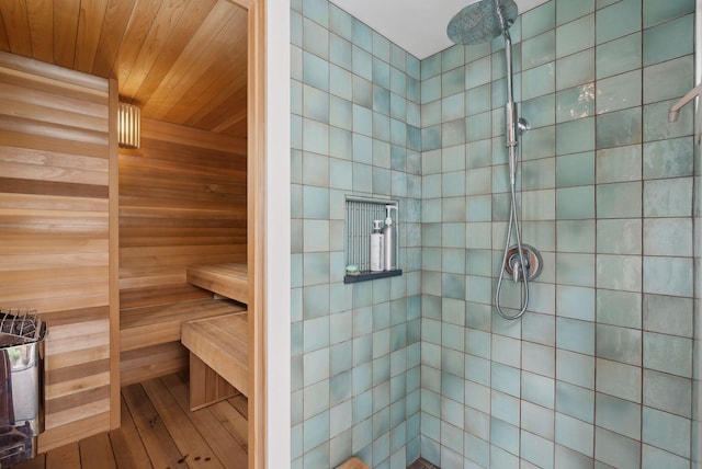 14 Codman St, Portland, ME 04103 - relaxing sauna with wooden ceiling