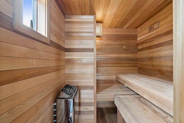 14 Codman St, Portland, ME 04103 - sauna / steam room with wood ceiling and wooden walls