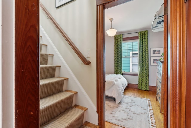 14 Codman St, Portland, ME 04103 - stairway with hardwood / wood-style floors and baseboards