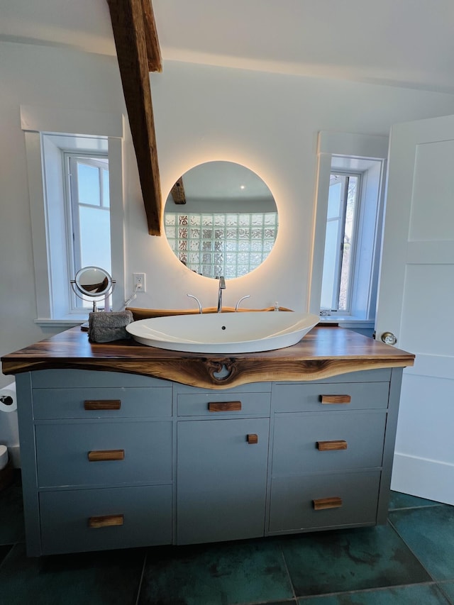 157 Ellsworth Rd, Blue Hill, ME 04614 - bathroom featuring vanity and tile patterned floors