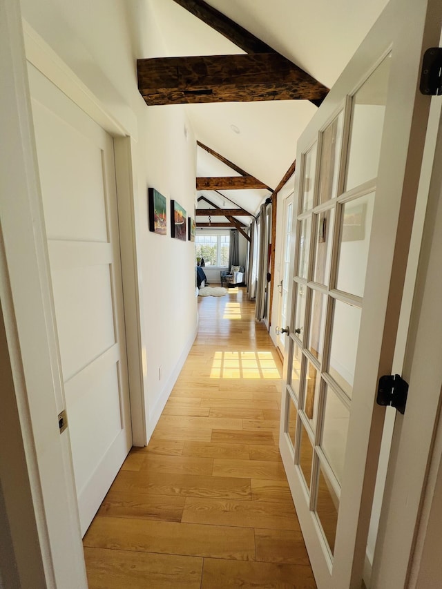 157 Ellsworth Rd, Blue Hill, ME 04614 - corridor with light wood finished floors and french doors
