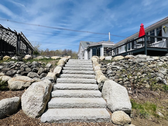 157 Ellsworth Rd, Blue Hill, ME 04614 - view of yard with stairway
