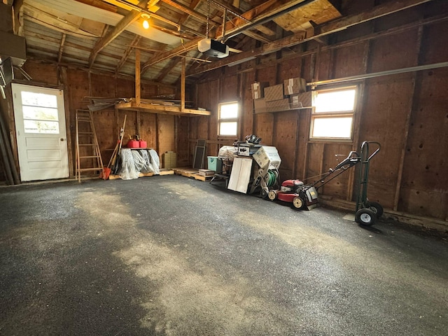 garage featuring a garage door opener