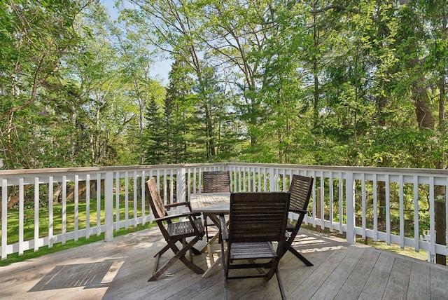 26 Hunts Point Rd, Cape Elizabeth, ME 04107 - wooden terrace with outdoor dining space