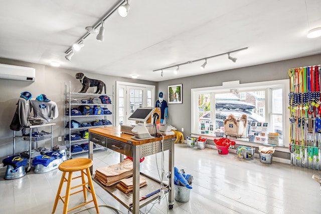 47 Bay View St, Camden, ME 04843 - garage featuring a wall mounted air conditioner