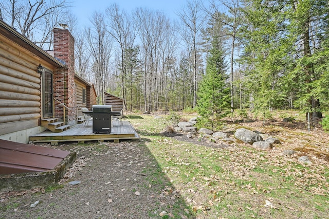 370 Point Rd, Belgrade, ME 04917 - view of yard with entry steps and a deck