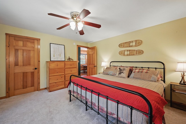 370 Point Rd, Belgrade, ME 04917 - carpeted bedroom with ceiling fan