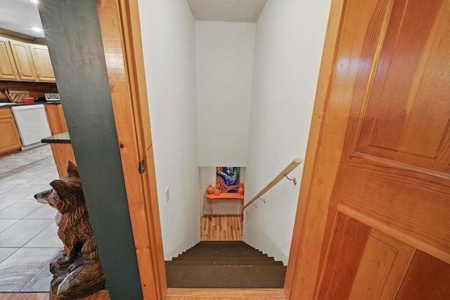 370 Point Rd, Belgrade, ME 04917 - stairs with tile patterned flooring