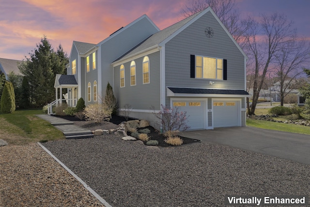 36 Fort Hill Ave, York, ME 03909 - view of front facade featuring a shingled roof, an attached garage, and aphalt driveway