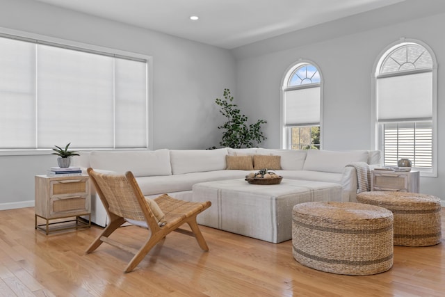 36 Fort Hill Ave, York, ME 03909 - living room featuring recessed lighting and light wood-style flooring