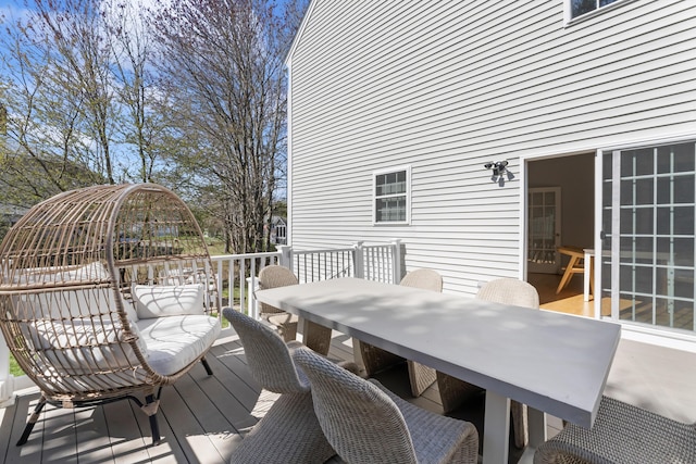36 Fort Hill Ave, York, ME 03909 - wooden terrace featuring outdoor dining space