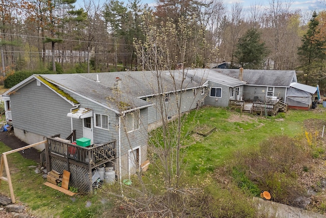 224 Branch Rd, Wells, ME 04090 - back of house featuring a wooden deck and roof with shingles