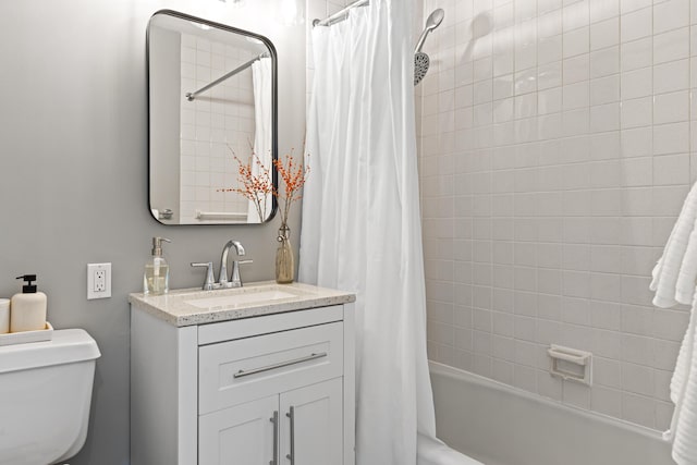 45 Eastern Promenade Unit 1E, Portland, ME 04101 - bathroom featuring vanity, toilet, and shower / tub combo with curtain
