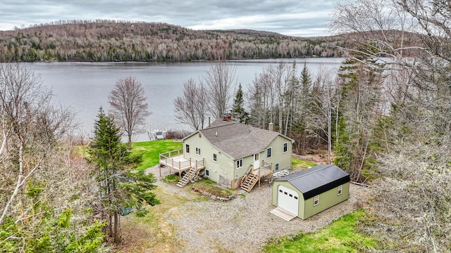 17 Kokadjo N Rd, Frenchtown Twp, ME 04441 - aerial view of property and surrounding area with a large body of water and a forest
