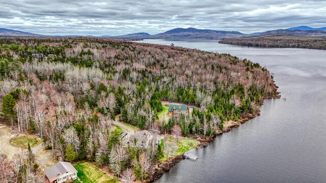 17 Kokadjo N Rd, Frenchtown Twp, ME 04441 - aerial overview of property's location featuring a water and mountain view