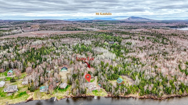 17 Kokadjo N Rd, Frenchtown Twp, ME 04441 - aerial overview of property's location with a forest and a water and mountain view