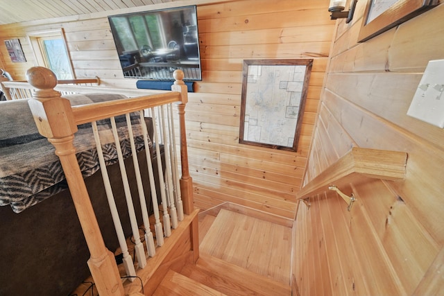 17 Kokadjo N Rd, Frenchtown Twp, ME 04441 - staircase with wood walls