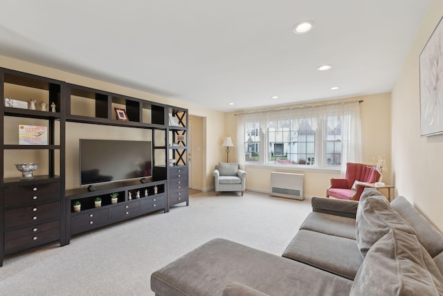 66 Colonial Vlg Unit 66, Falmouth, ME 04105 - living area with carpet floors, baseboards, and recessed lighting