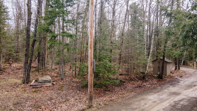 114 Smith Rd, Hudson, ME 04449 - view of road featuring a wooded view