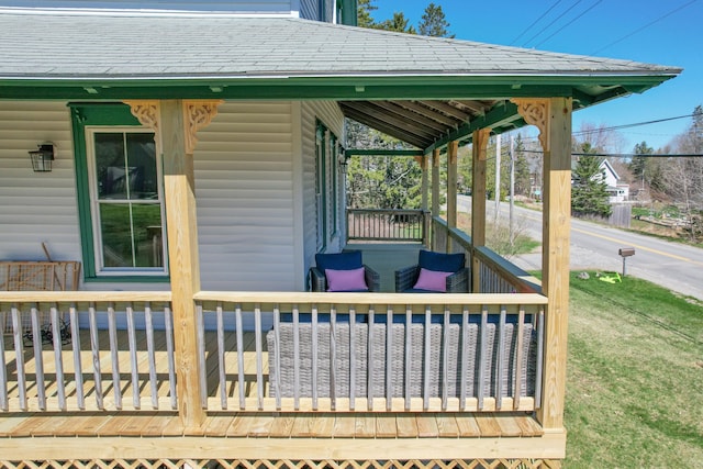 view of patio with a wooden deck