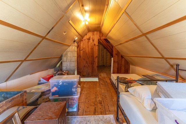 view of unfinished attic