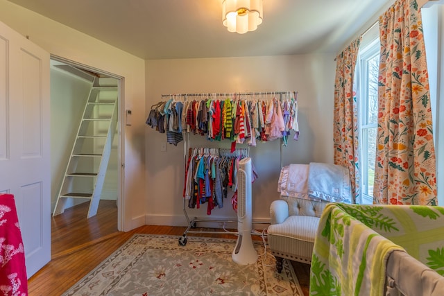interior space featuring wood finished floors