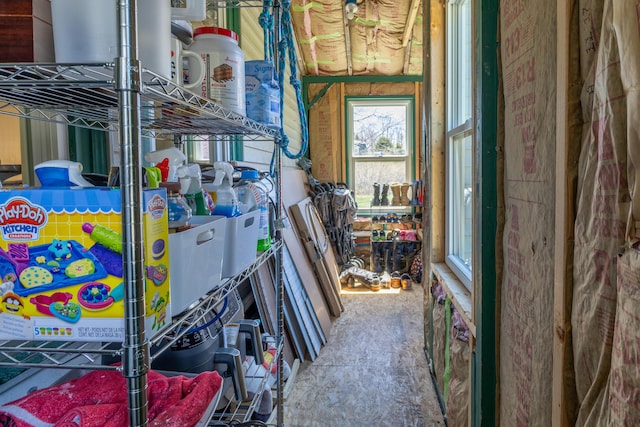view of storage area