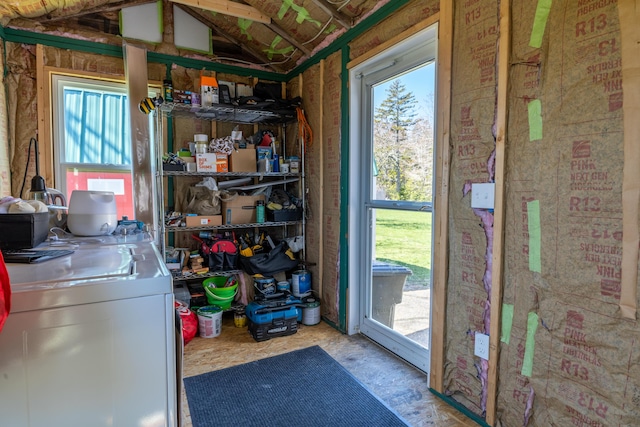 storage room with washing machine and dryer