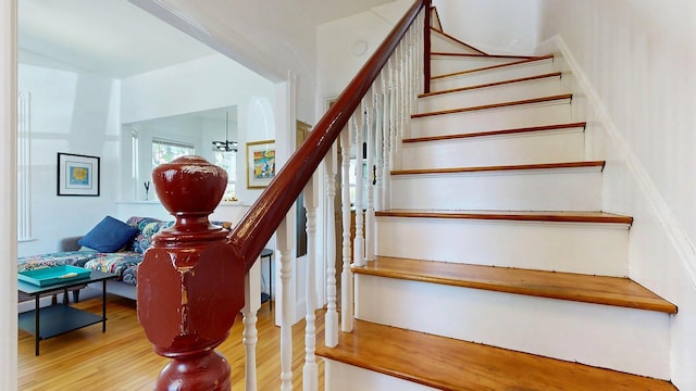 25 Nevens St Unit 1, Portland, ME 04103 - stairway with wood finished floors