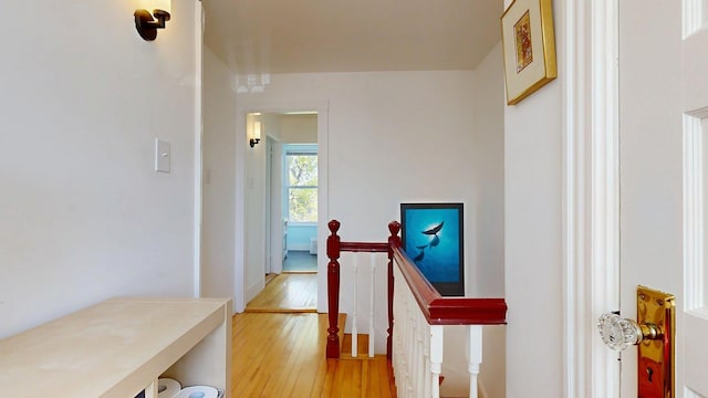 25 Nevens St Unit 1, Portland, ME 04103 - hall featuring an upstairs landing and light wood-style flooring