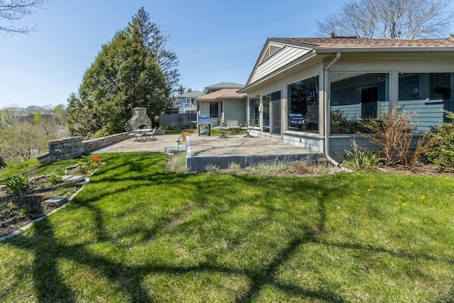 69 Brookside Rd, Portland, ME 04103 - view of grassy yard featuring a patio