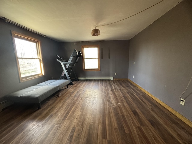 76 Norton Hill Rd, Dover-Foxcroft, ME 04426 - interior space featuring baseboards, wood finished floors, and a baseboard radiator