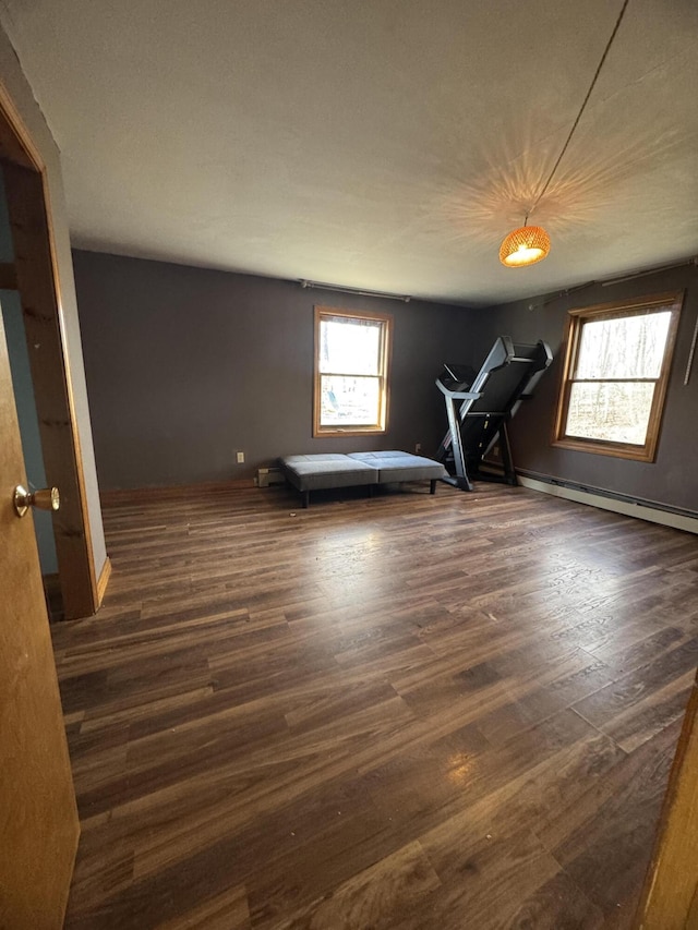 76 Norton Hill Rd, Dover-Foxcroft, ME 04426 - exercise room with dark wood finished floors and baseboard heating