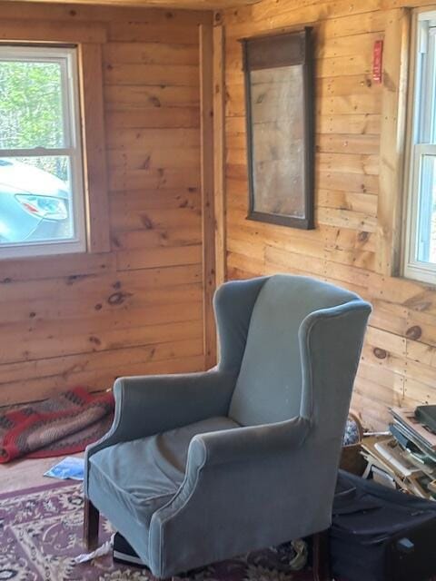 357 Leeds Rd, Wayne, ME 04284 - sitting room featuring wooden walls