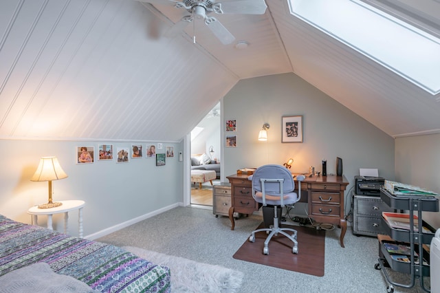 43 Sylvan Way Unit 10, Wells, ME 04090 - office featuring carpet flooring, vaulted ceiling, and a ceiling fan