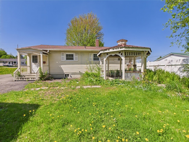 80 Garden Cir, Caribou, ME 04736 - rear view of property featuring a gazebo and a chimney