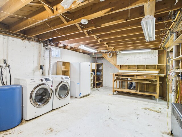 80 Garden Cir, Caribou, ME 04736 - below grade area featuring washer and dryer and a water softener system