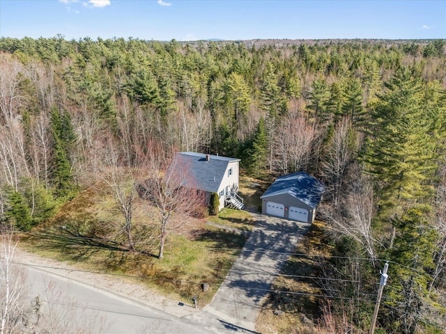 bird's eye view with a forest view