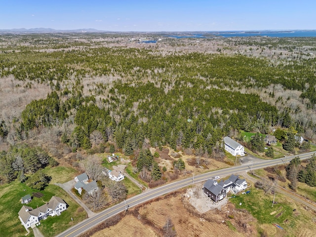 drone / aerial view with a forest view