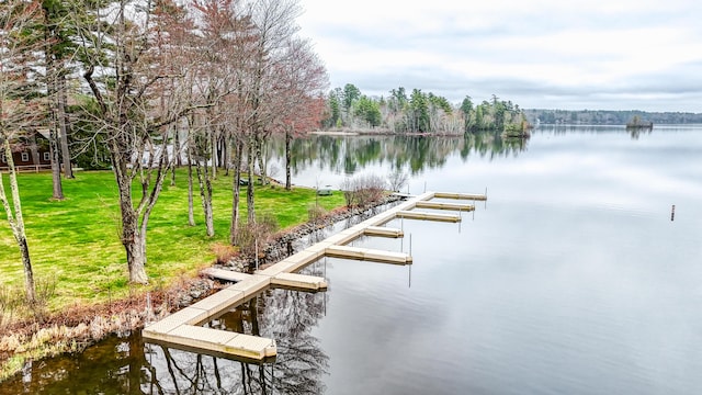 39 Turtle Run Rd Unit 8, Winthrop, ME 04364 - dock area featuring a water view and a lawn